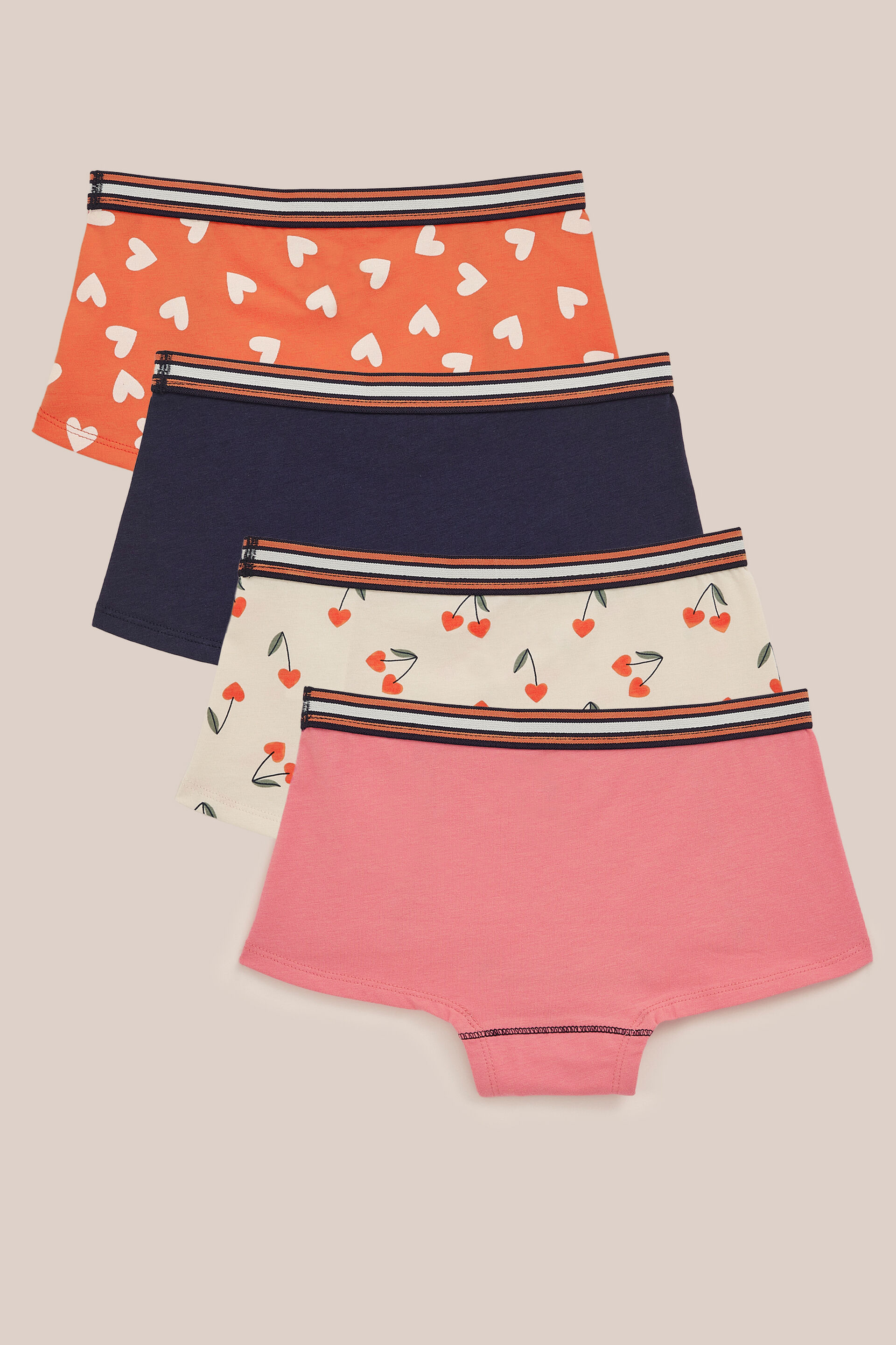 Meisjes hipsters - 4-pack WE Fashion Feloranje