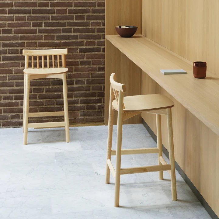 Normann Copenhagen - Pind Barstuhl, 65 cm, Esche natur