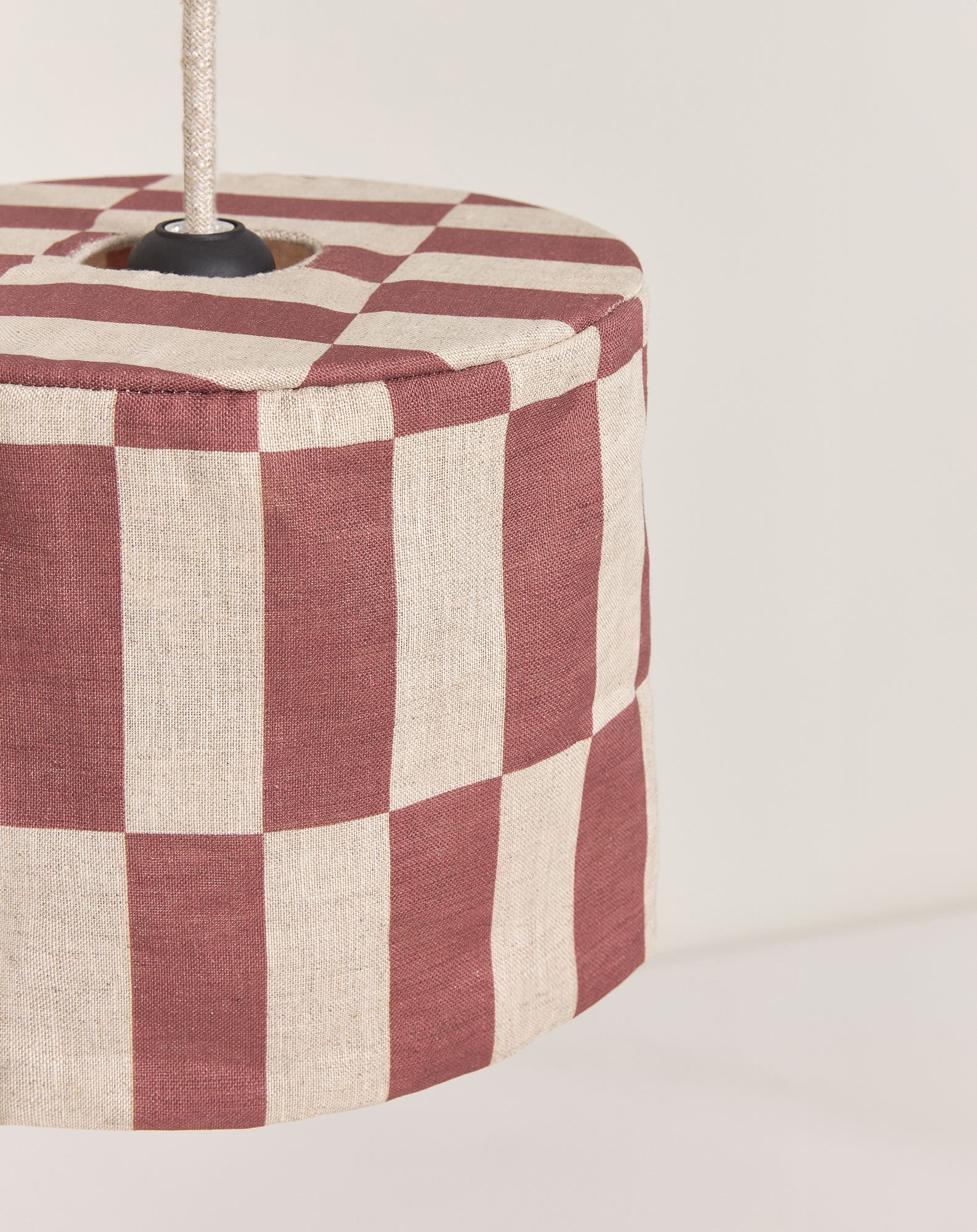 Abat-jour en lin pour suspension diam. 20cm vibes | Rouge
