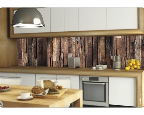 Keukenachterwand mySpotti Splash Rustiek Hout houtlook 2200 x 600 mm SP-F1-1246