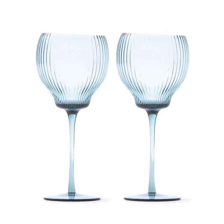 Pols Potten - Pum Coupe Weinglas S, hellblau (2er-Set)