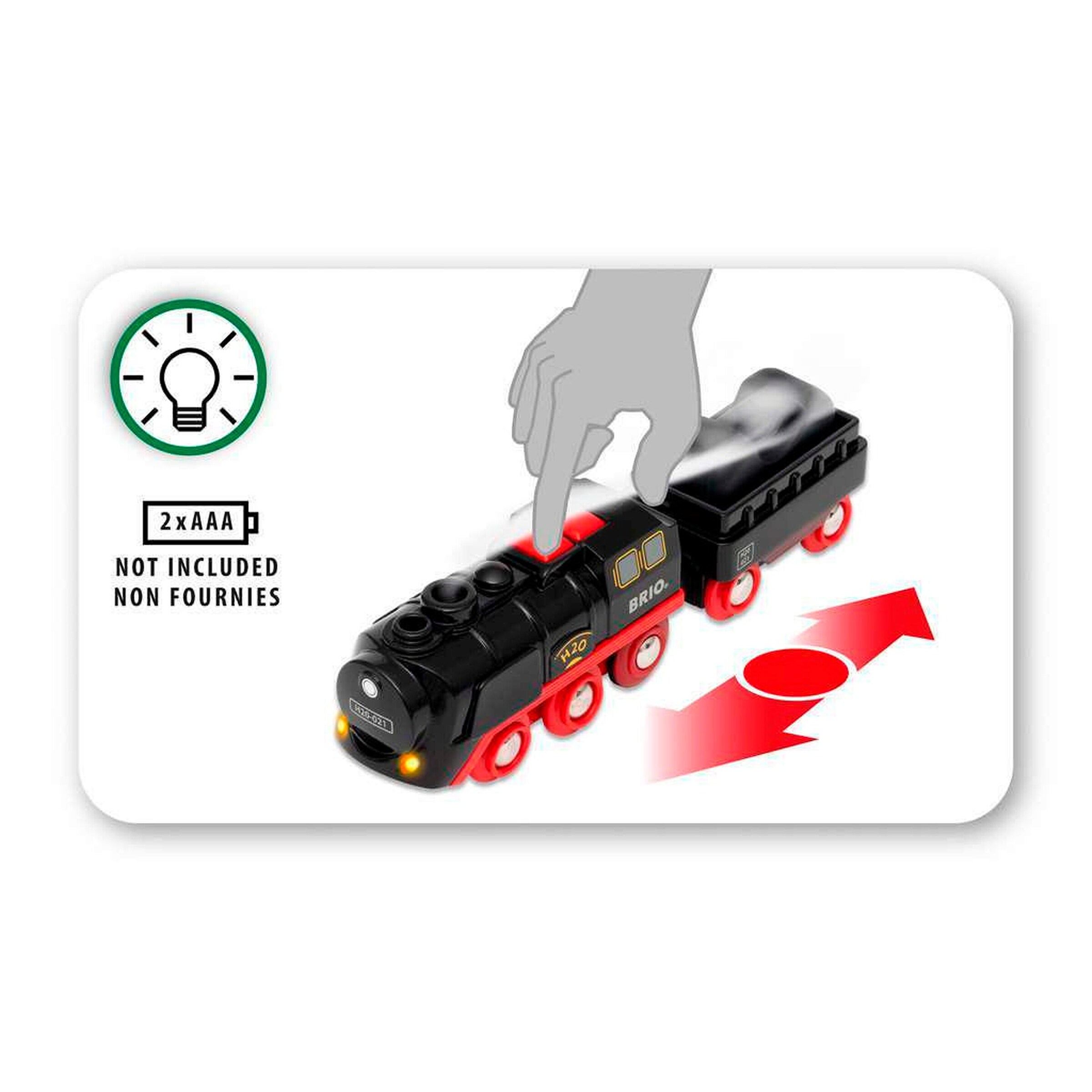 BRIO Batterie-Dampflok mit Wassertank