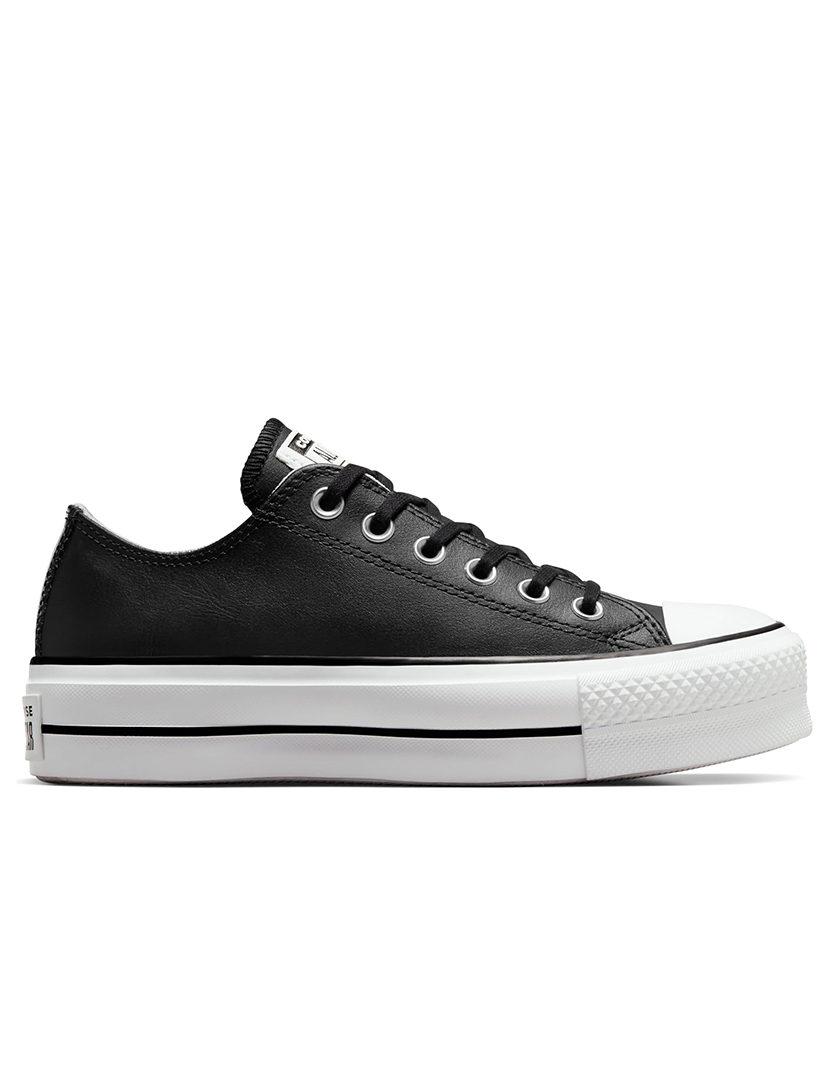 All Star Chuck Taylor Low Lift Platform Leather Black
