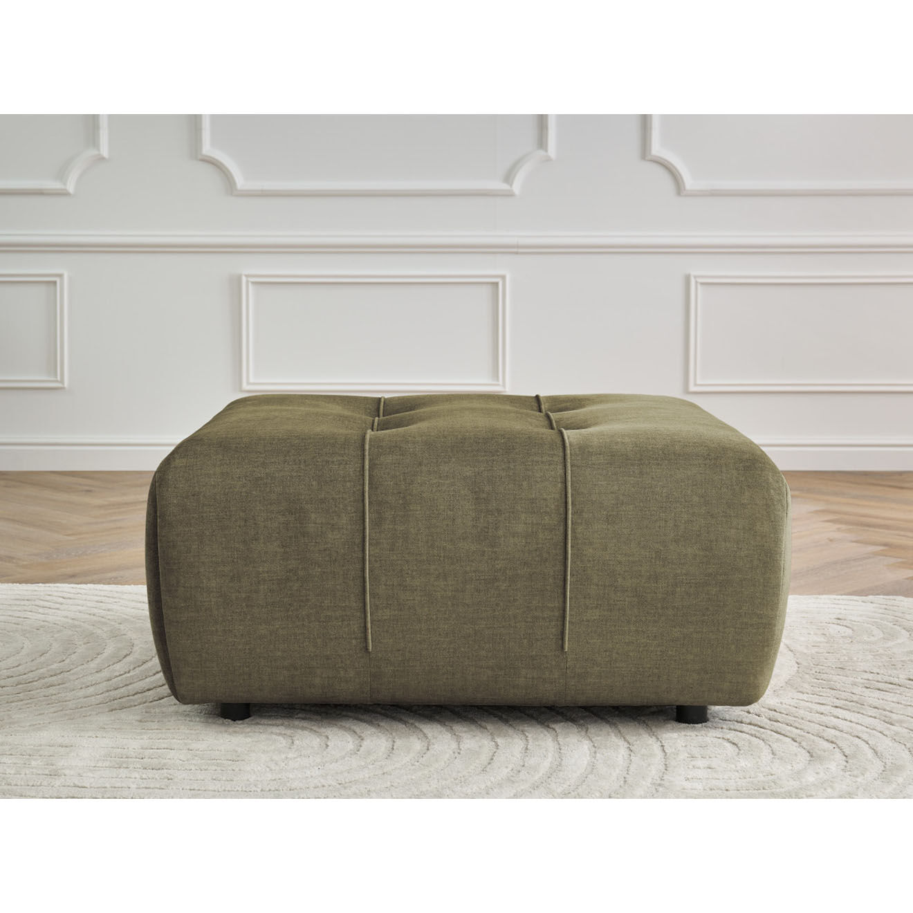 Bobochic Pouf en Velours Arsène vert - 100x100x45 cm