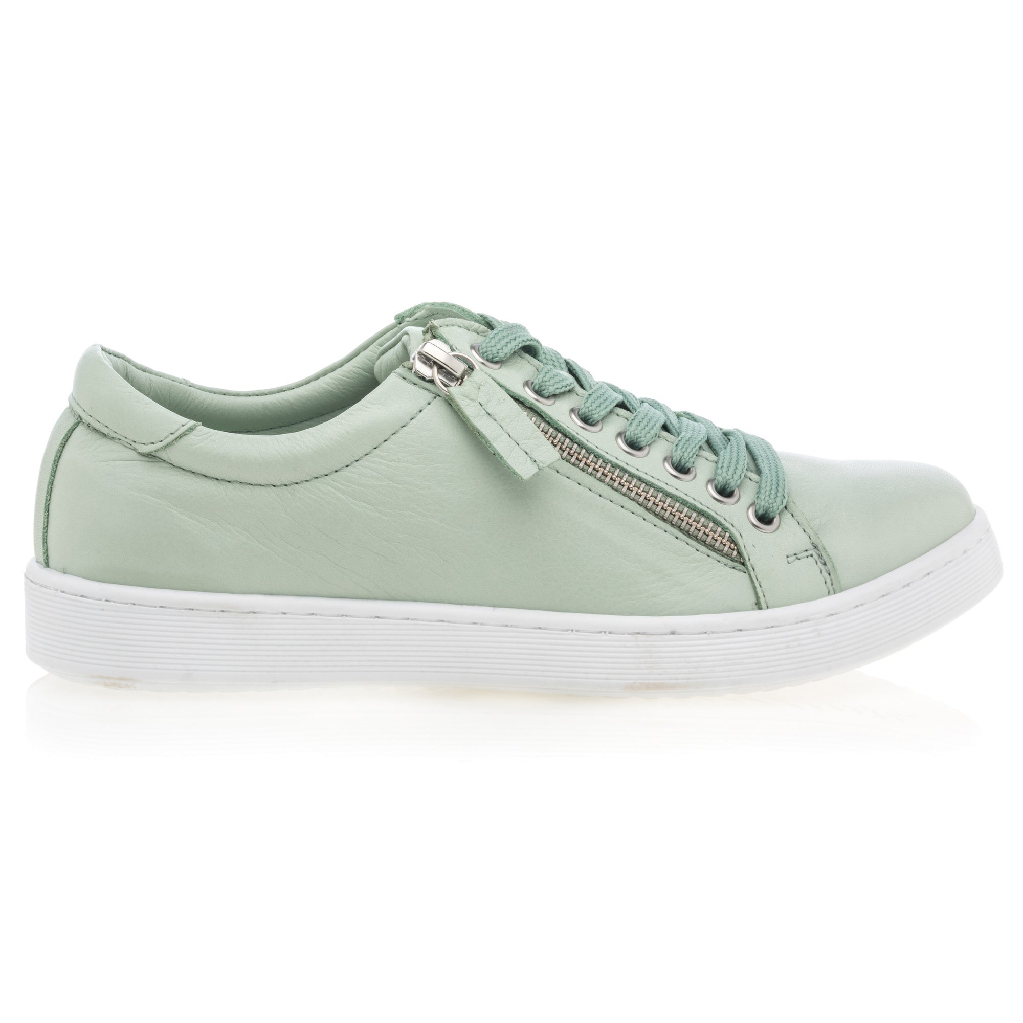 Baskets basses Femme en cuir vert clair