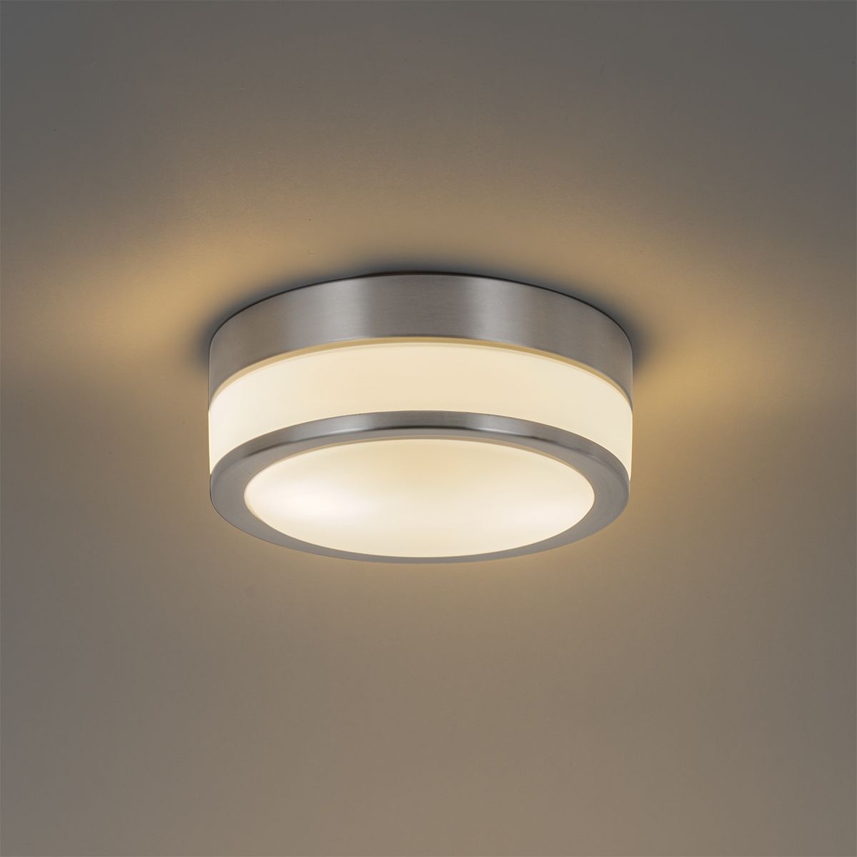 Moderne plafondlamp staal 23 cm IP44  - Flavi