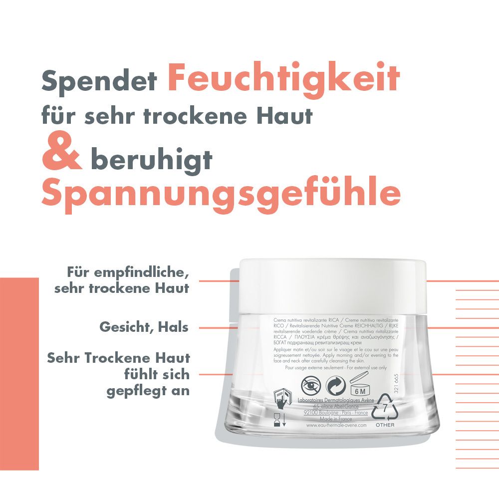 Avène Les Essentiels Revitalisierende Nutritive Creme Reichhaltig - für trockene Haut