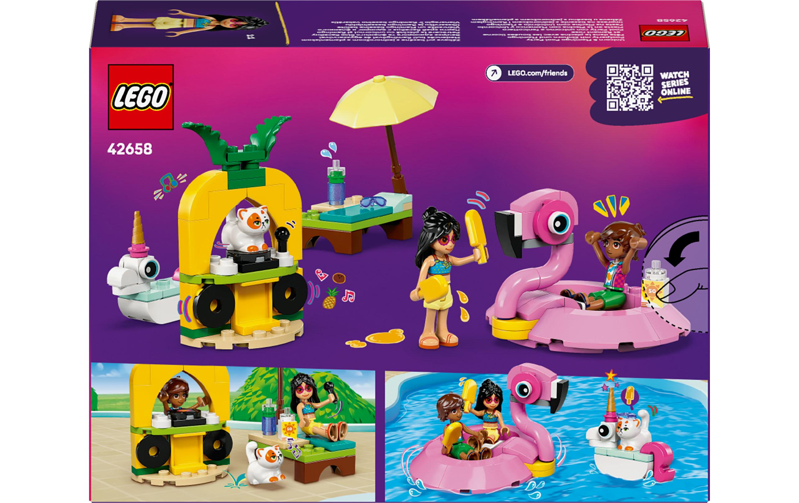 Friends Poolparty mit Einhorn und Flamingo 42658Bauset für Rollenspiele