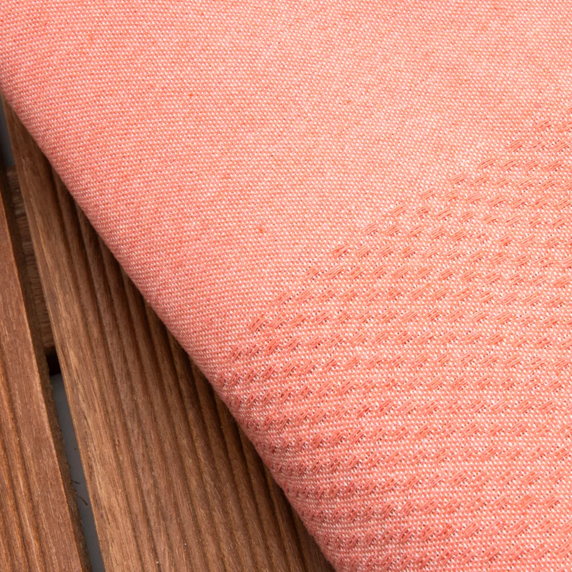 Fouta coton recyclé (200 x 200 cm) Ecume Corail