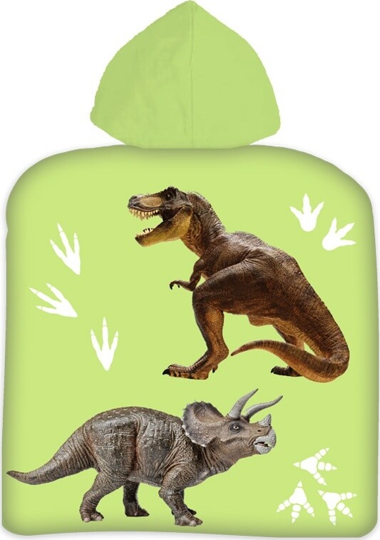 Dinosaur Poncho Håndklæde Til Børn - Grøn - 50 X 100 CM
