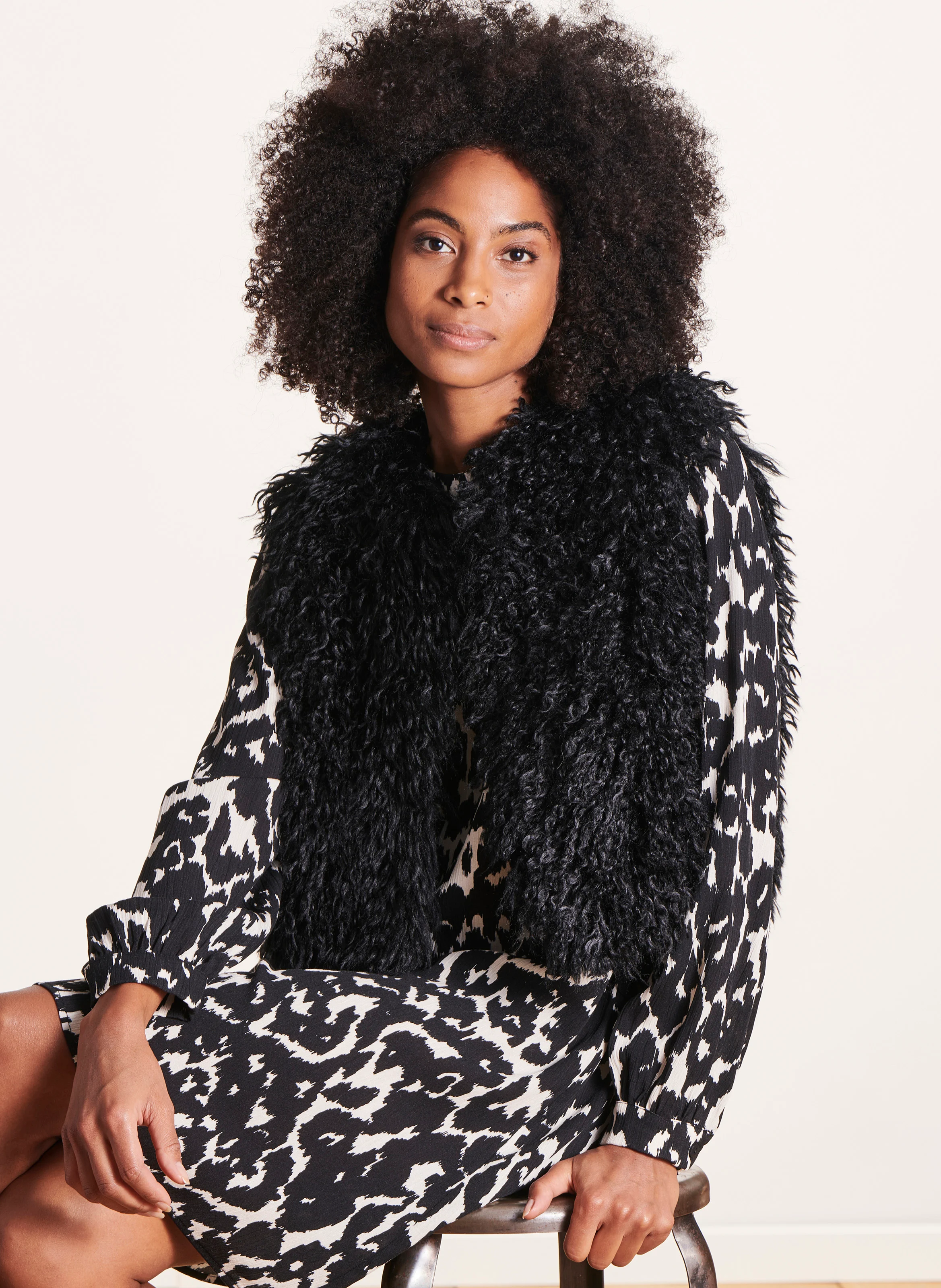 Veste courte sans manches | Noir