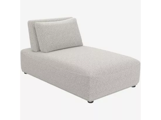 HABITAT - Méridienne en tissu bouclette avec dossier avance-recule - Gris perle - Rudolf