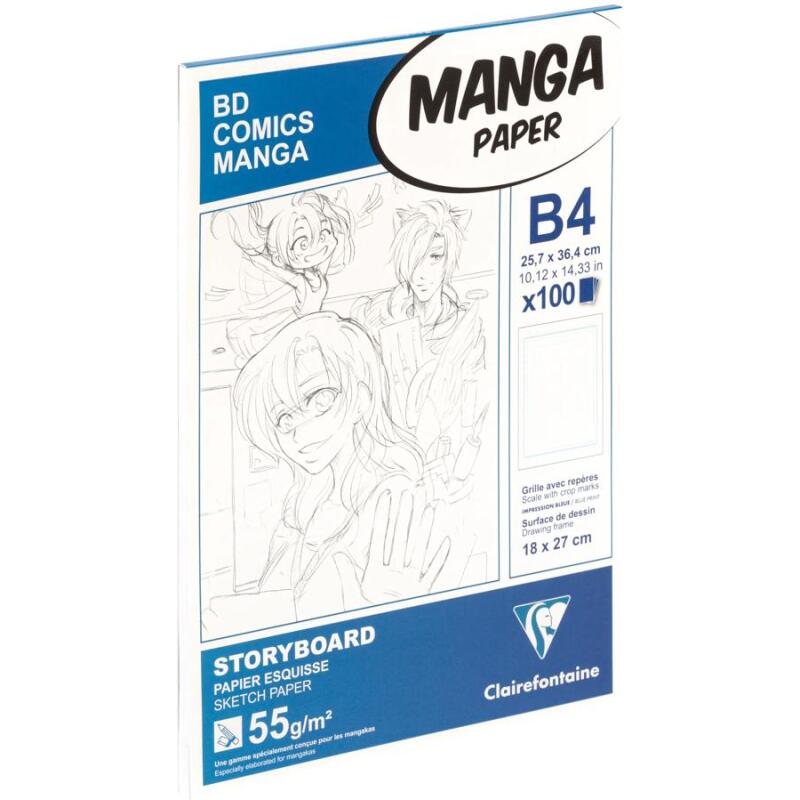 Manga Storyboard bloc collé 100F B4 55g grille 6 cases