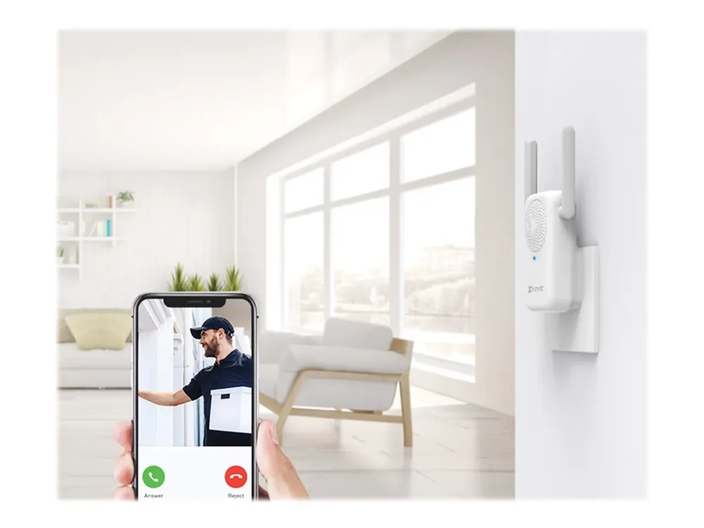 EZVIZ DB1C - IP-intercomstation - trådløs - 802.11a/b/g/n - 2.4 Ghz, 5 GHz - med ringtransformer