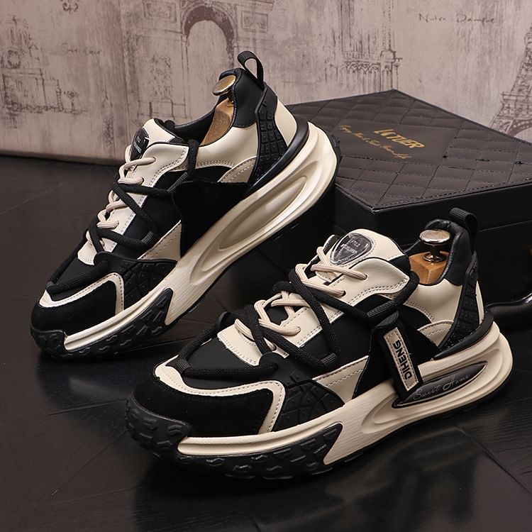 Mr Ozera - Tweekleurige platform sneakers