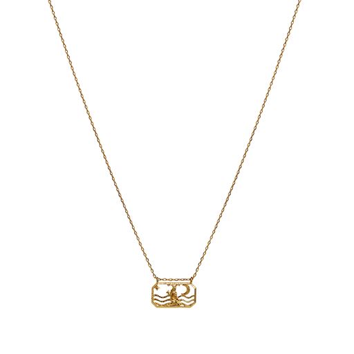 Maanesten Zodiac Halskæde, Capricorn, Guld, 45 cm