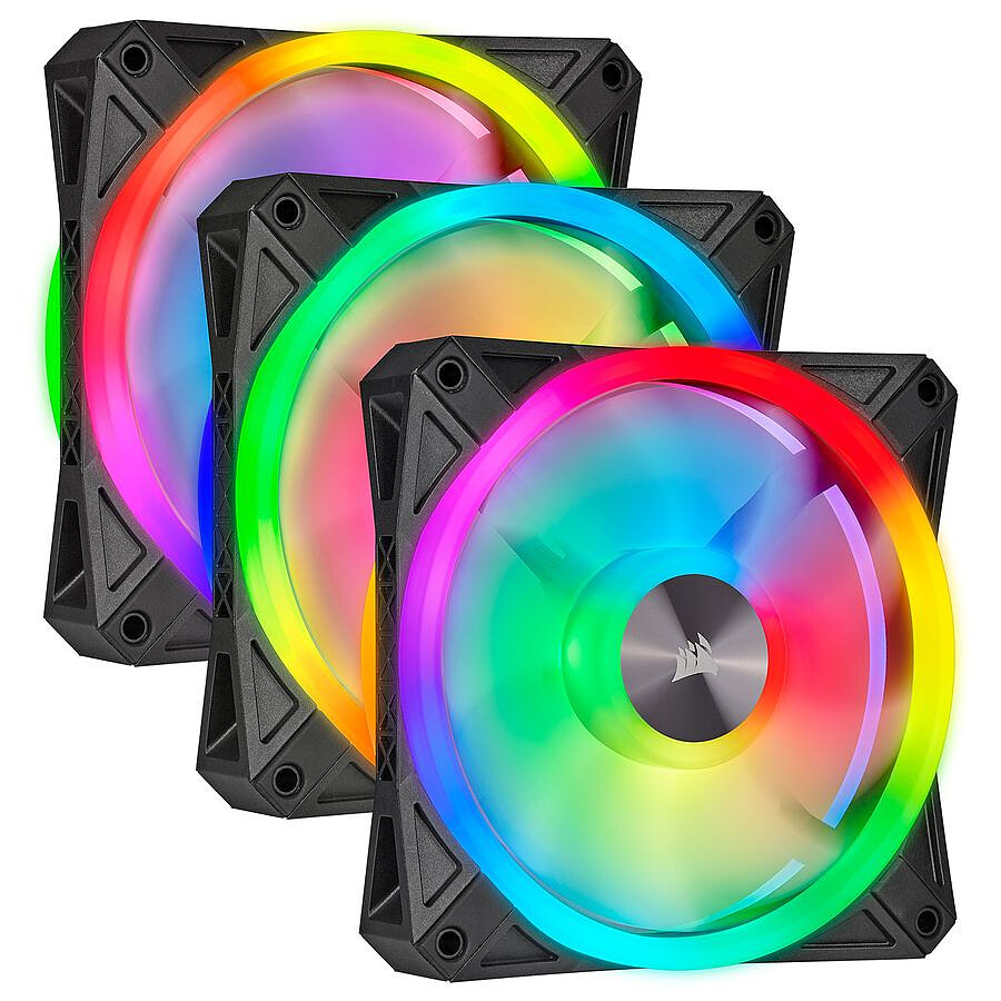 Corsair QL120 RGB - Pack de 3 + Node Core - Noir