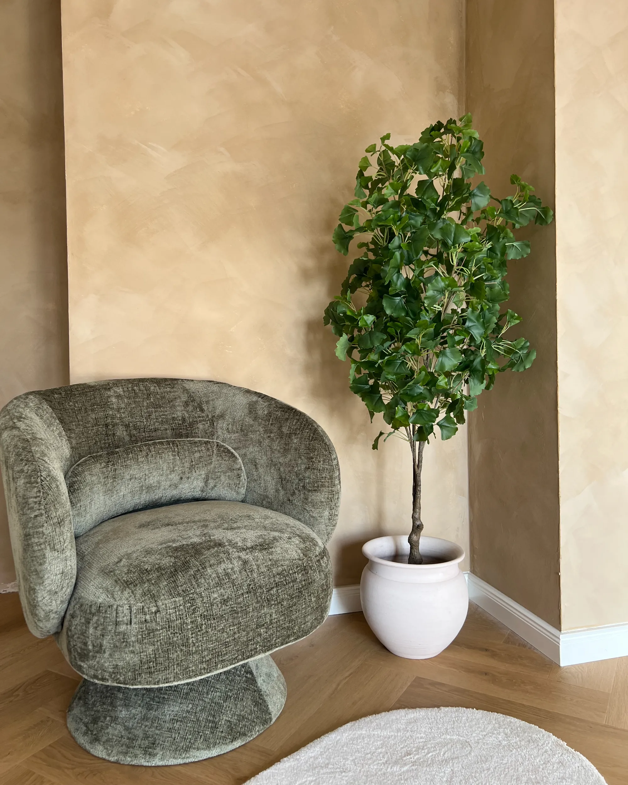 Draaifauteuil LIEKSA Chenille Groen