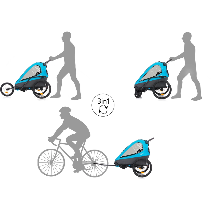 fill Fahrradanhänger Rhino Alu Blau Grau