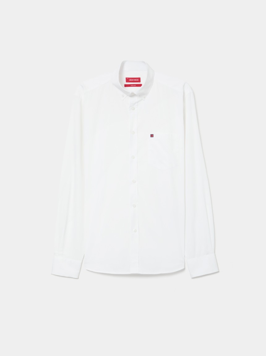 Camisa regular fit em algodão