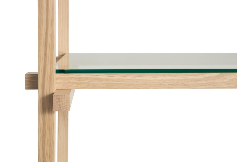 Hay Woody Low stellingkast eikenhouten frame, Almond White