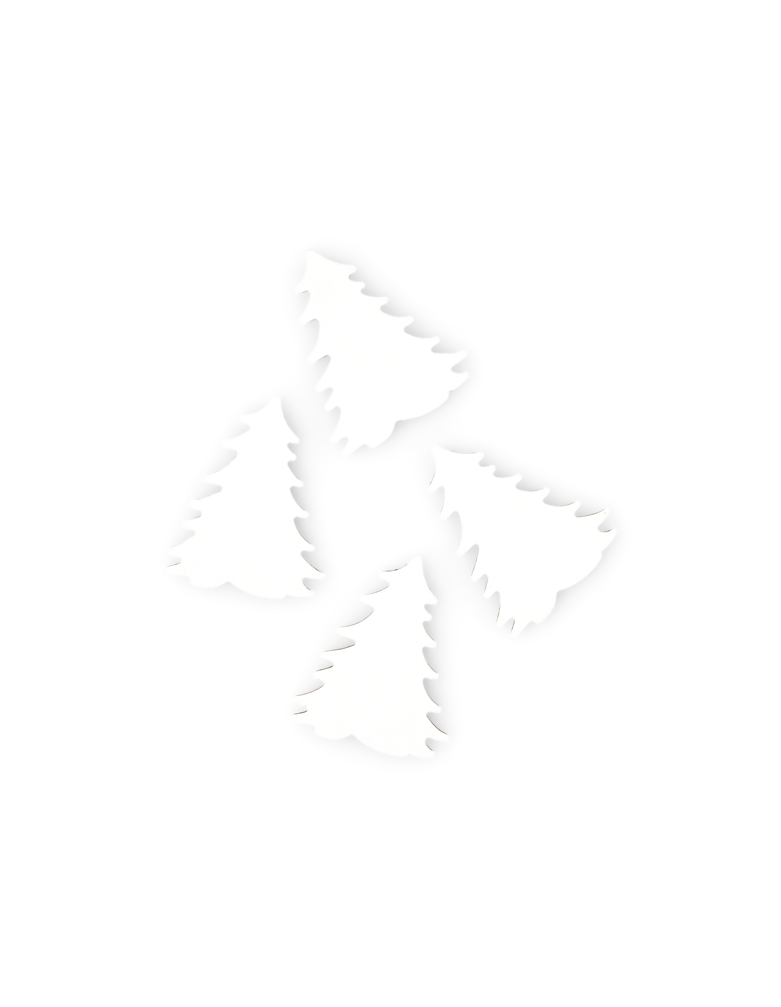 Magnetiske træformede malerlærreder | Papir/bomuld. 4 stk. | White