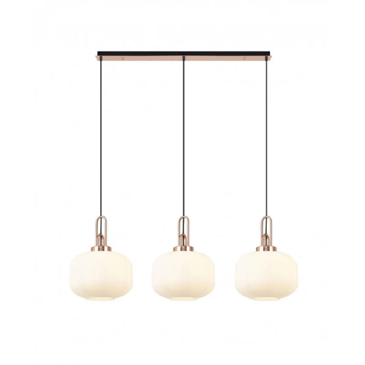 Luminaire Center Suspension 3 ampoules Cuivre,opale