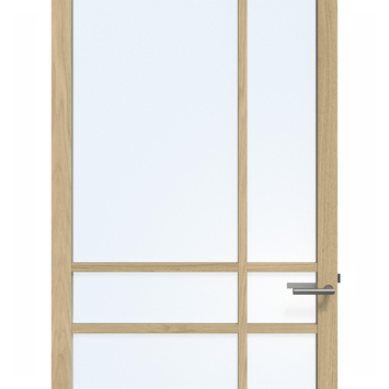 Arne & Bodil binnendeur ABE105 blank glas - licht eiken houtlook afwerking