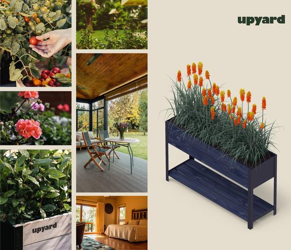 Upyard Holz-Pflanzkasten ModernBox mit Ablage,