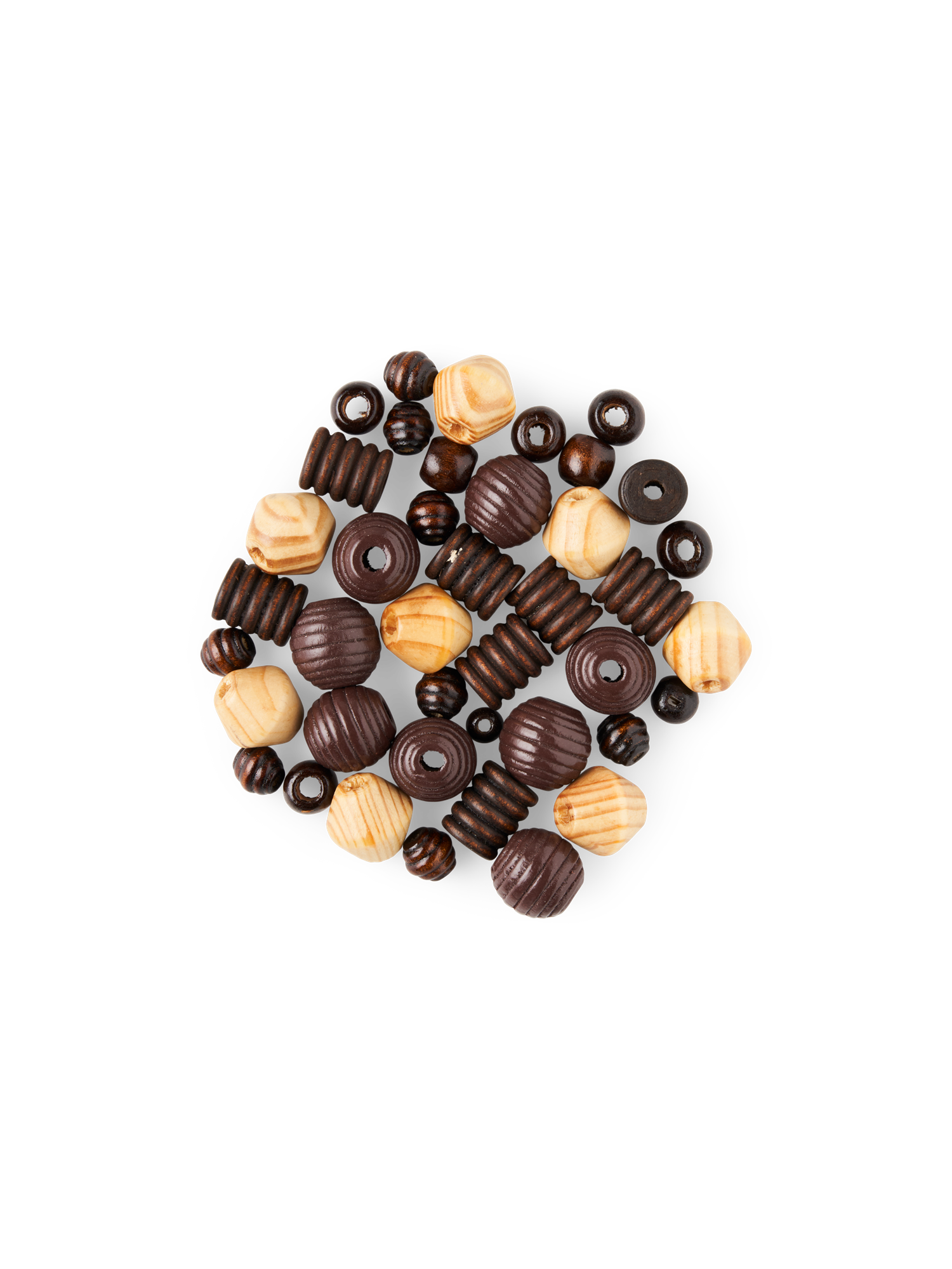 Træperler | Fyrretræ/schima superba. 40 stk.  | Dark Wood