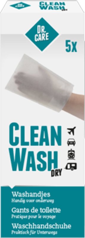 Dr. Care Clean Wash Washandjes Droog 5 Stuks