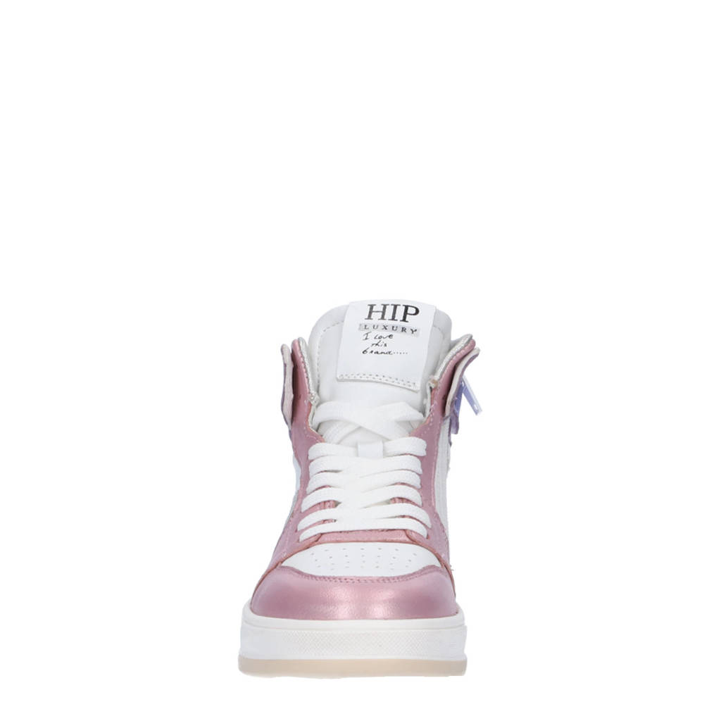 Hip leer sneakers roze/wit