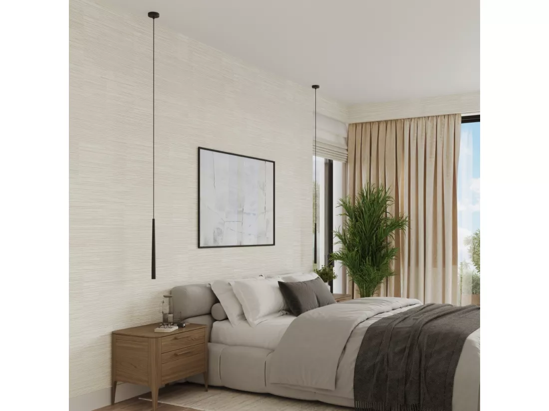 Lampe à suspension Bliss moderne en acier - 3 sources lumineuses - L.19,5 x H.118 cm - noir