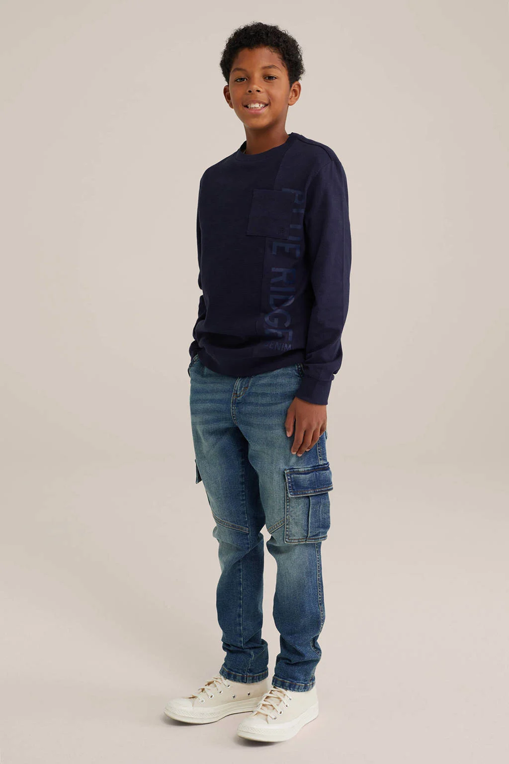 WE Fashion tapered fit jeans blue used denim