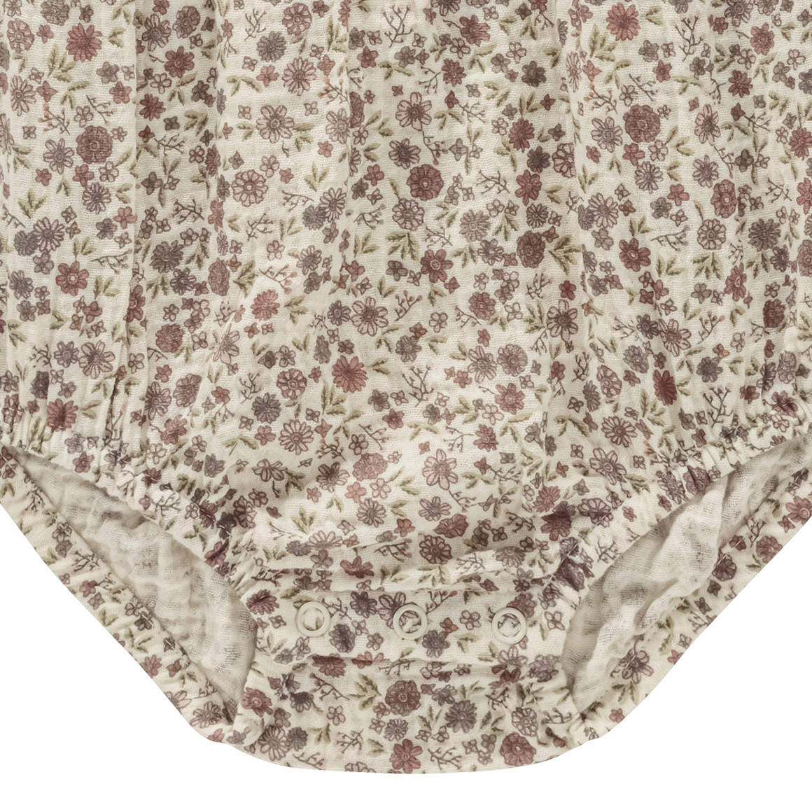 Topomini Pure Collection Baby Musselin-Body mit Blümchen hellbeige / dunkelrosa