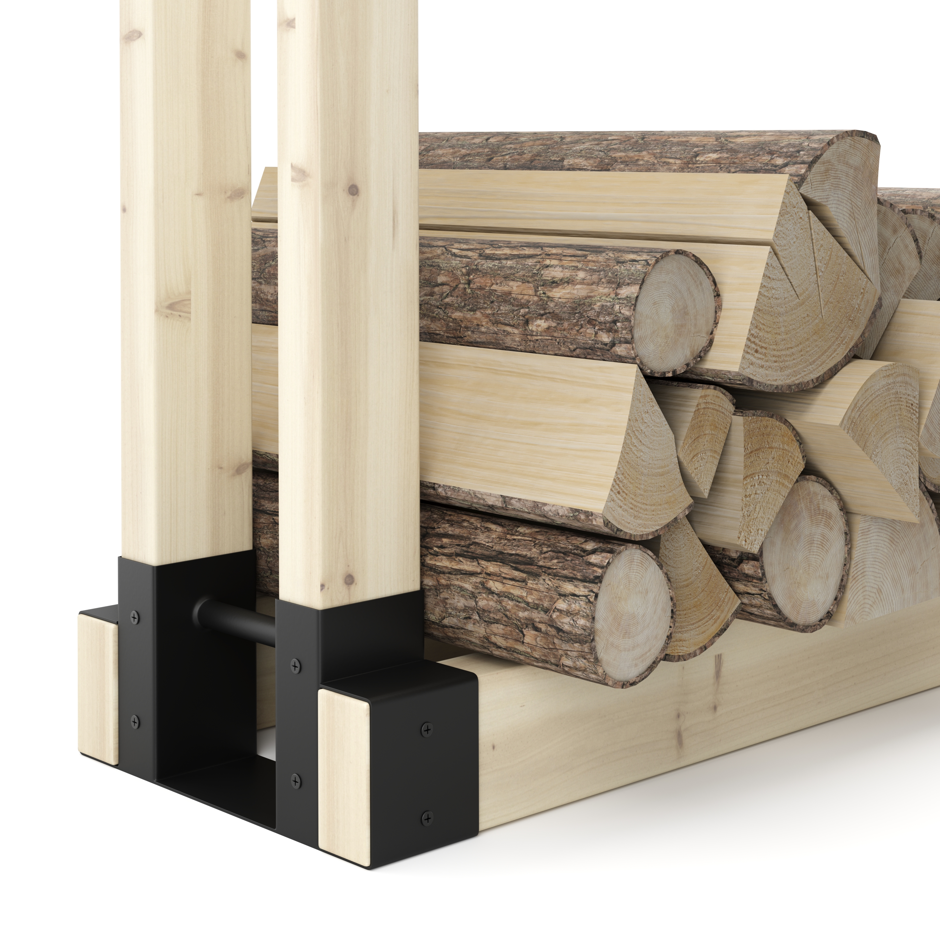 Holzstapelhilfe 2er Set schwarz
