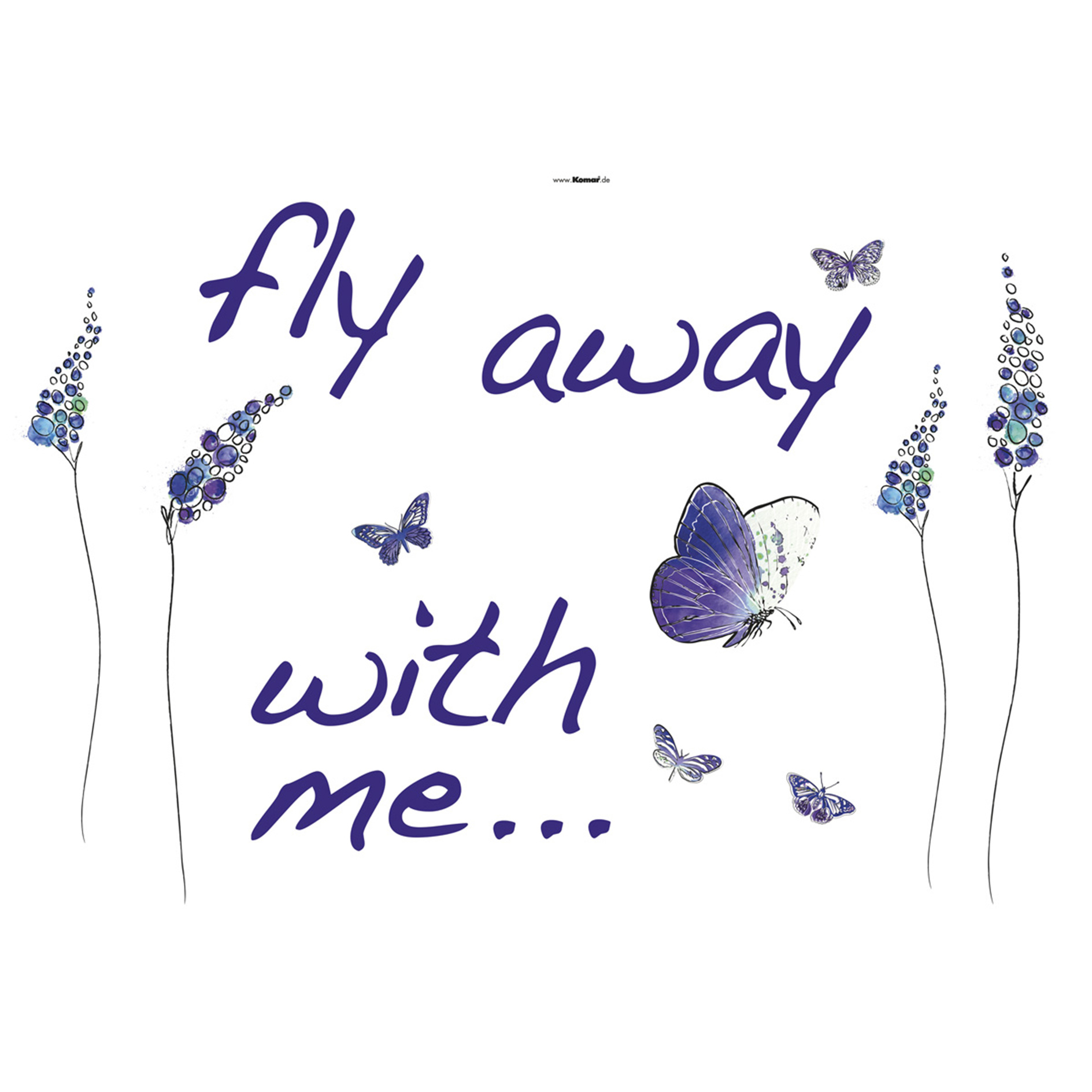 Wandtattoo BUTTERFLIES - lila - 100x70 cm