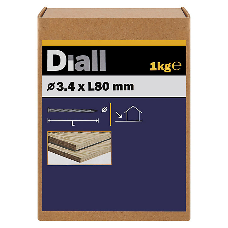 Clous torsadés en acier galvanisé 3,4x80 - 1kg