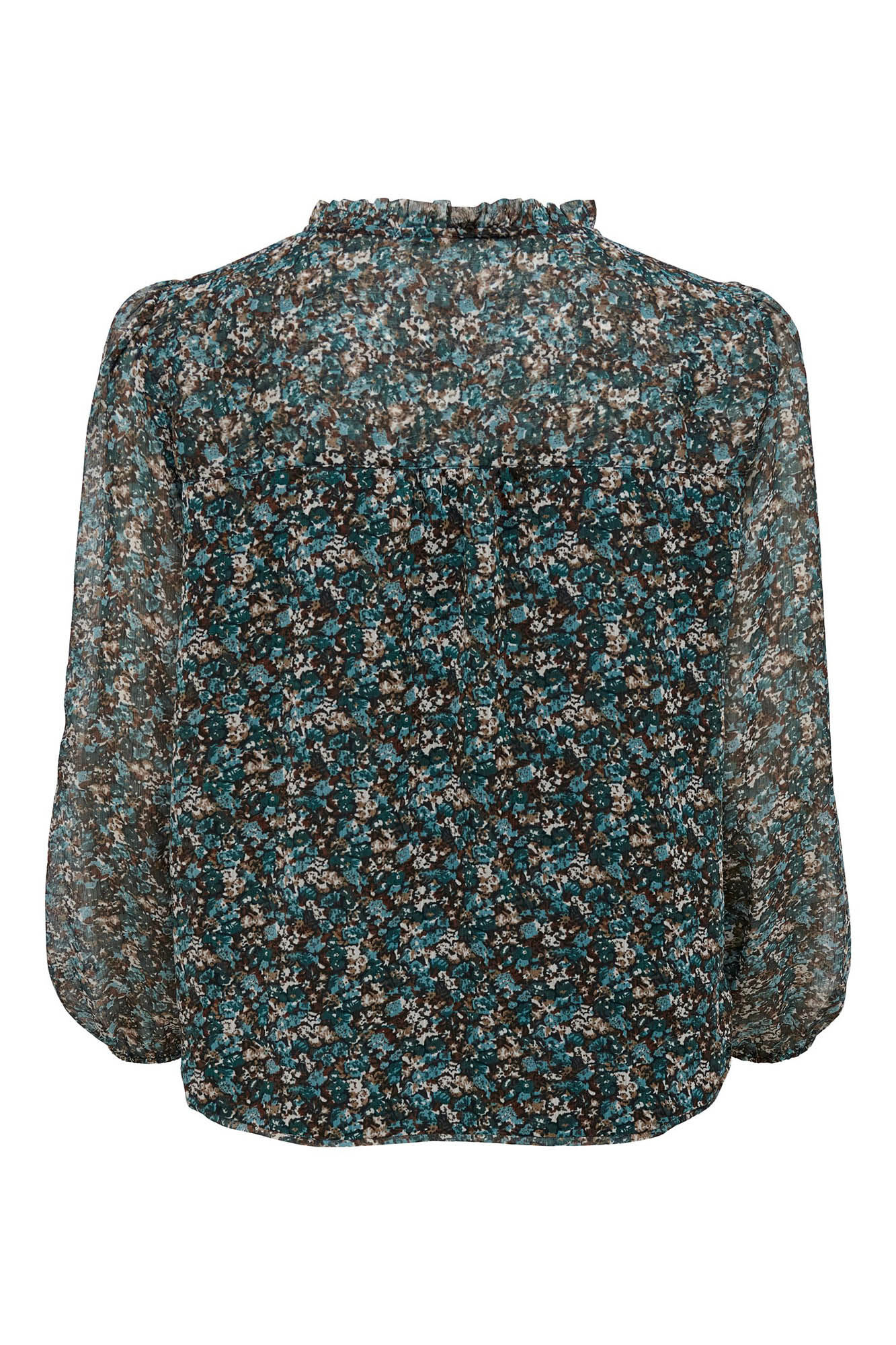 Blusa de manga comprida com gola alta falsa