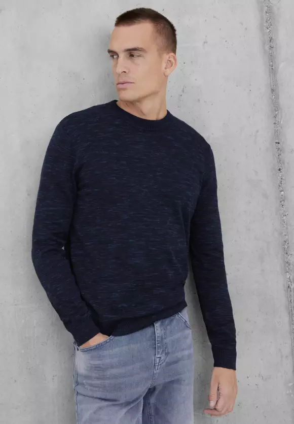 Basic Strickpullover - ink blue