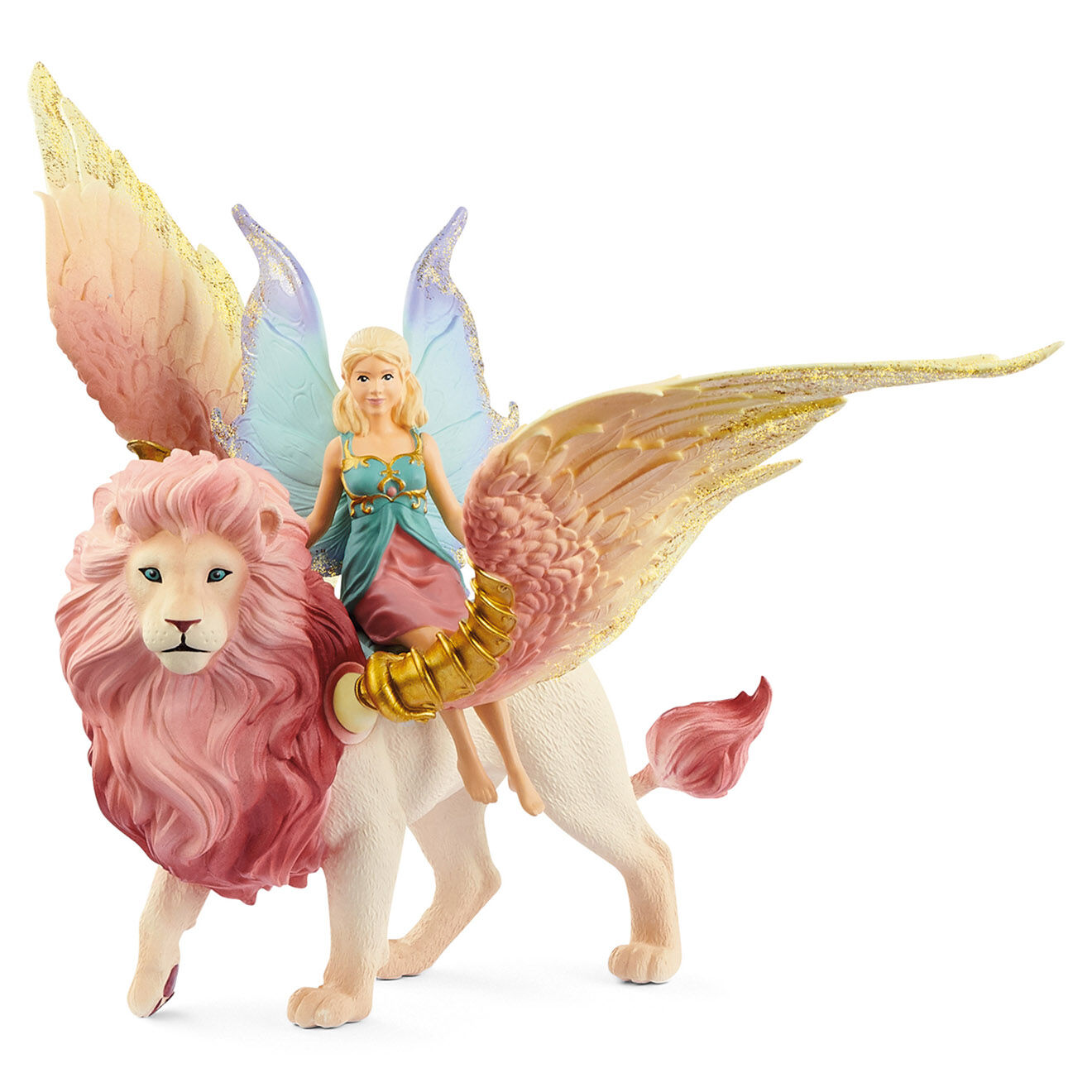 Schleich Elfe à dos de lion ailé multicolore