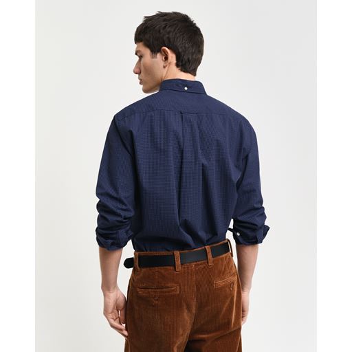 GANT Micro Print Skjorte, Evening Blue, 3XL