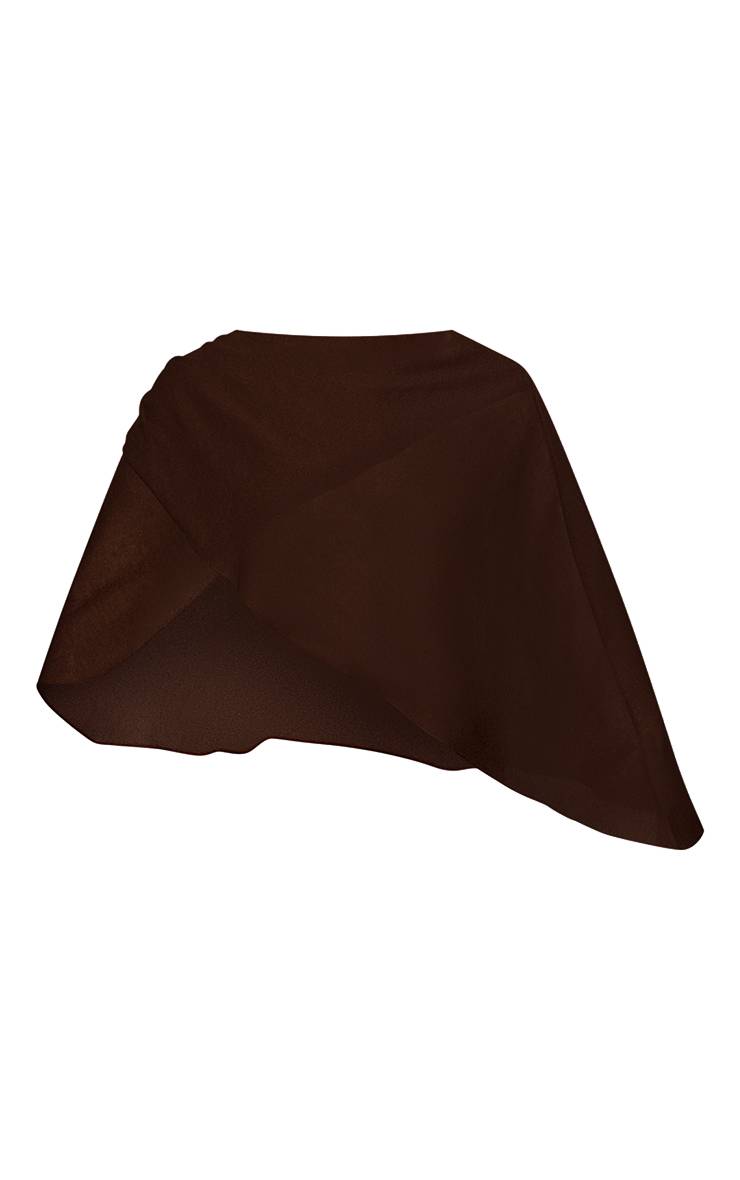 Chocolat Haut Poncho Drapé En Maille Transparente
