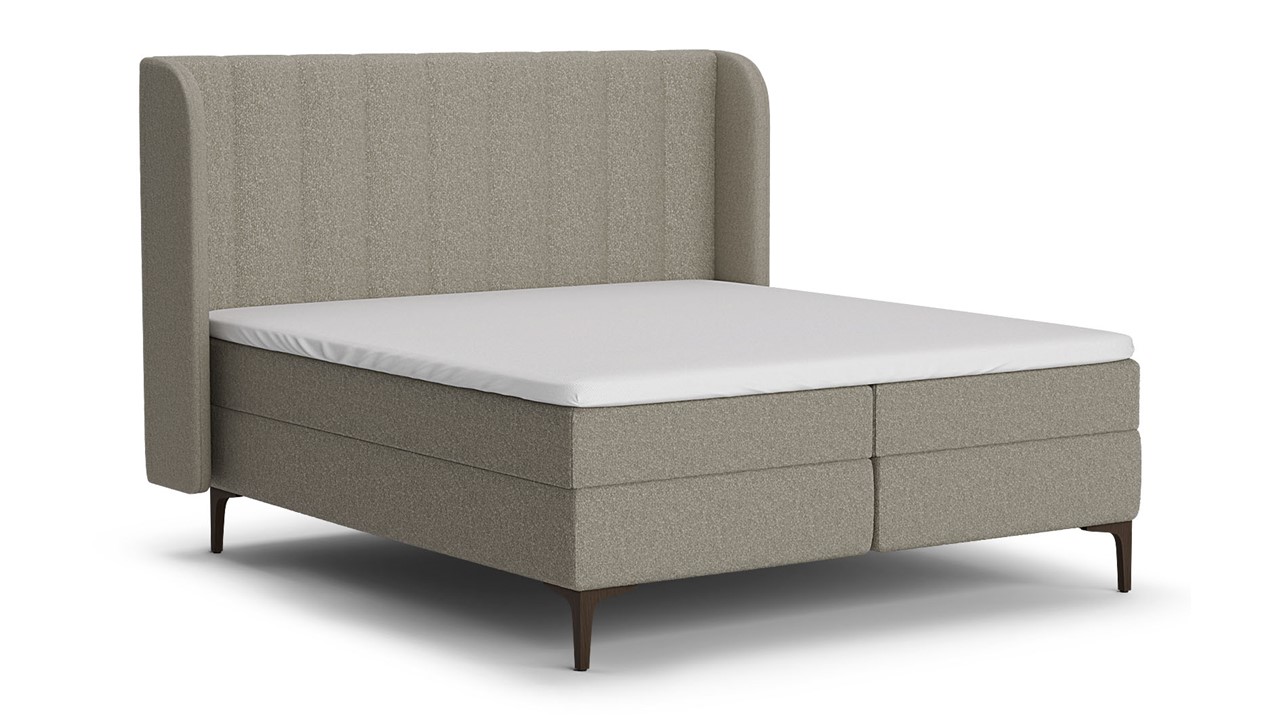 Boxspring Ivory - Soft teddy taupe