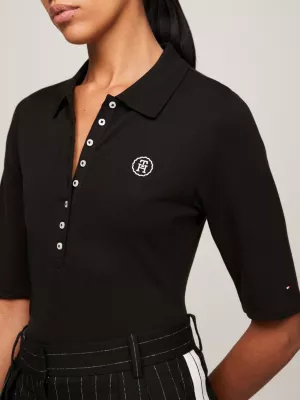 Vestido Polo TH Monogram de Manga Curta