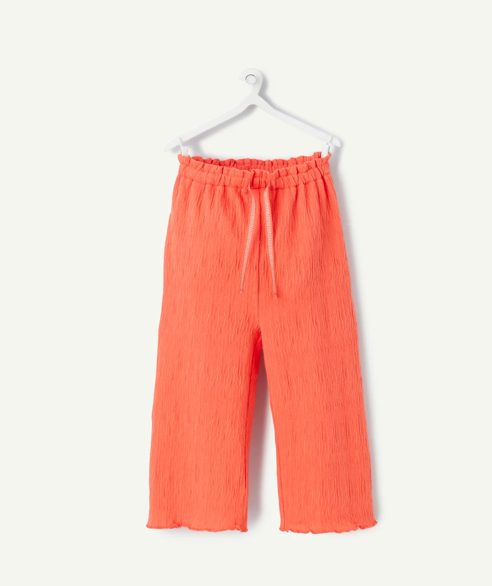 PANTALON LARGE BÉBÉ FILLE EFFET FROISSÉ ROSE CORAIL