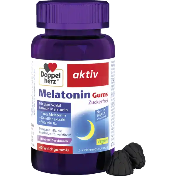 Melatonin Gums zuckerfrei Himbeergeschmack