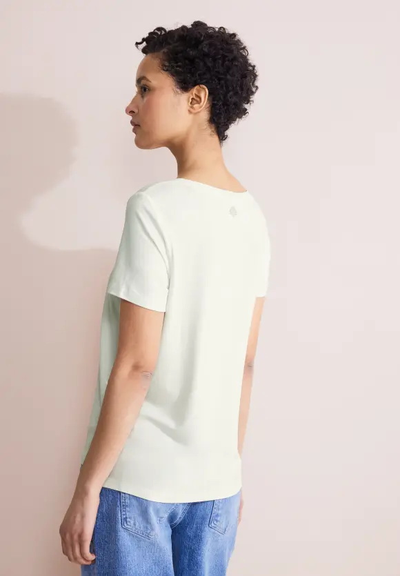 T-Shirt mit Pailletten Print - off white