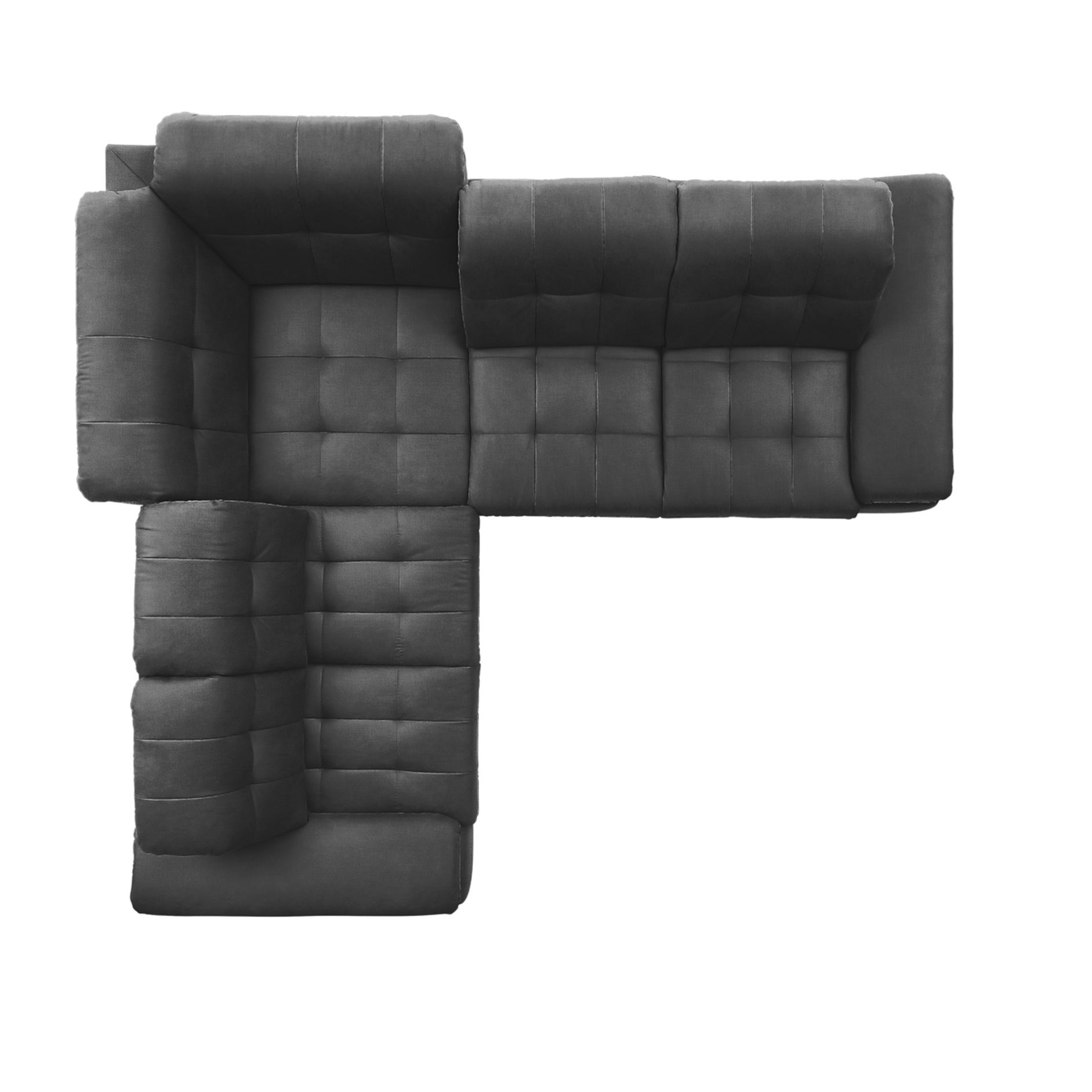 polsterpower Ecksofa - Miro grau - Basismodell - links