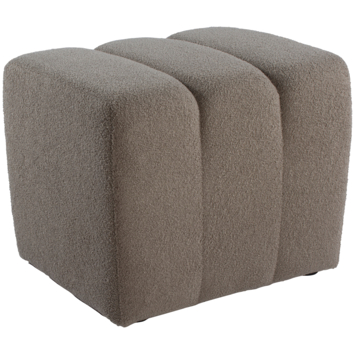KARWEI poef Erie taupe bouclé stof
